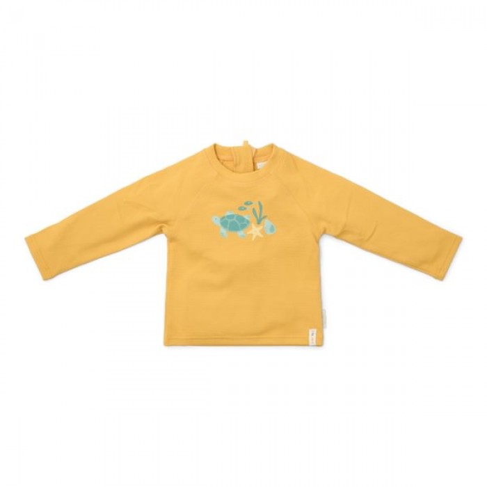 Bluza cu maneca lunga cu protectie UV 50+ - Seashells Sunny Yellow - Little Dutch