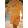 Bluza cu maneca lunga cu protectie UV 50+ - Seashells Sunny Yellow - Little Dutch