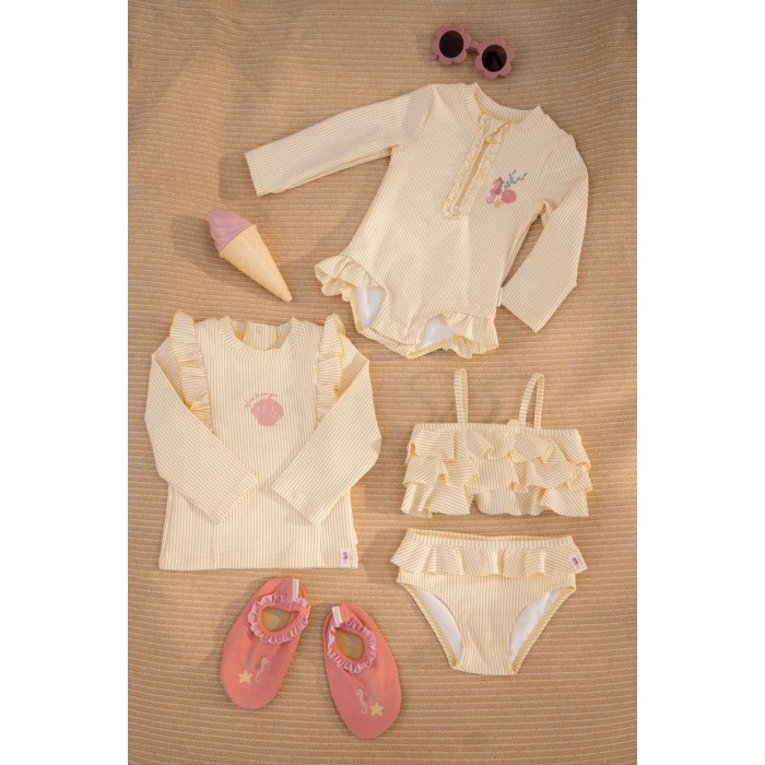 Costum de baie din doua piese cu protectie protectie UV 50+ - Ocean Treasures Yellow - Little Dutch