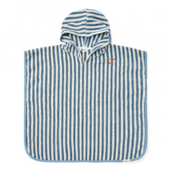 Poncho pentru plaja din bumbac - Ocean Sea Life Ocean Blue - Little Dutch