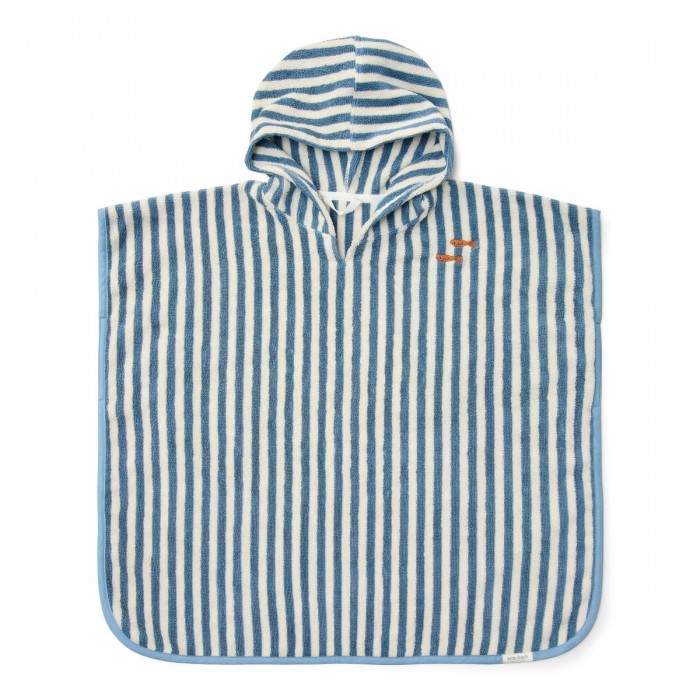 Poncho pentru plaja din bumbac - Ocean Sea Life Ocean Blue - Little Dutch