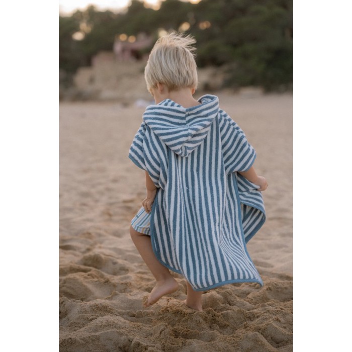 Poncho pentru plaja din bumbac - Ocean Sea Life Ocean Blue - Little Dutch