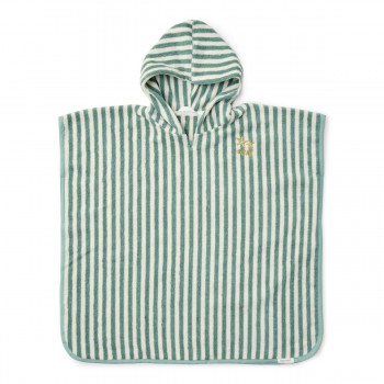 Poncho pentru plaja din bumbac - Seashells / Stripes Surf Green - Little Dutch Poncho pentru plaja din bumbac - Seashells / Stripes Surf Green - Little Dutch