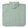 Poncho pentru plaja din bumbac - Seashells / Stripes Surf Green - Little Dutch