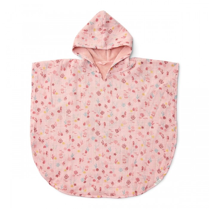 Poncho pentru plaja din bumbac - Ocean Treasures Multi - Little Dutch