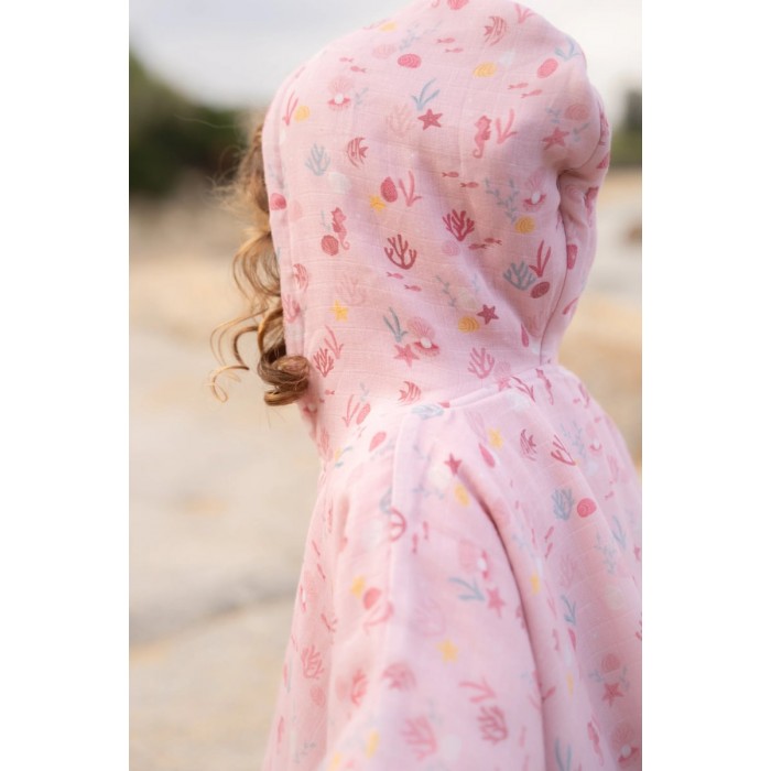 Poncho pentru plaja din bumbac - Ocean Treasures Multi - Little Dutch