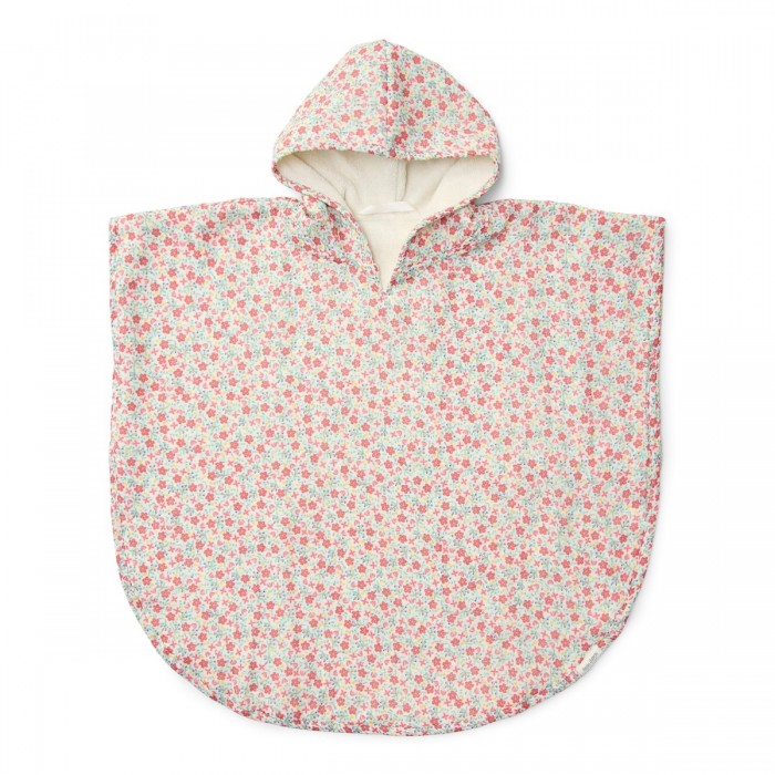Poncho pentru plaja din bumbac - Sunny Flowers Multi - Little Dutch