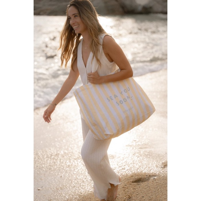 Geanta pentru plaja - Ocean Treasures Yellow - Little Dutch