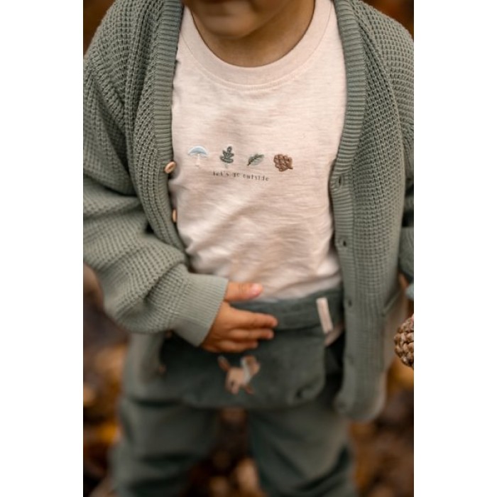 Bluza cu maneca lunga din bumbac organic - Sand Melee - Forest Friends - Little Dutch