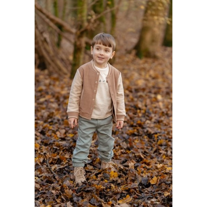 Bluza cu maneca lunga din bumbac organic - Sand Melee - Forest Friends - Little Dutch