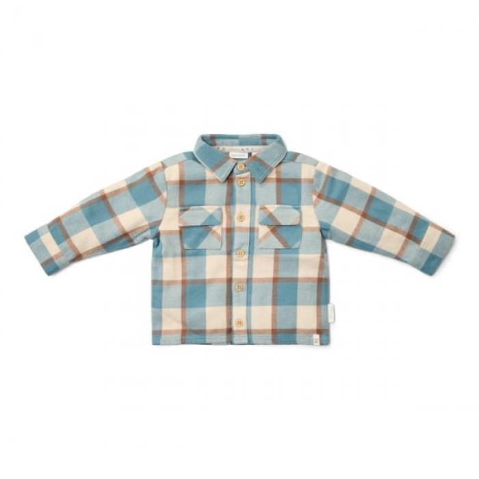Camasa cu maneca lunga - Stone Blue Check - Forest Friends - Little Dutch