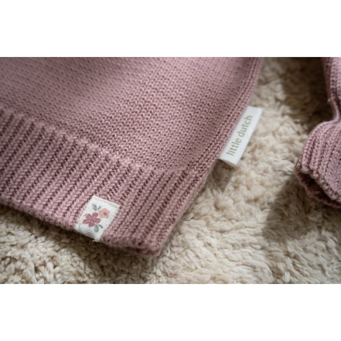 Bluza din tricot de bumbac organic cu volane - Fairy Garden - Velvet Rose - Little Dutch