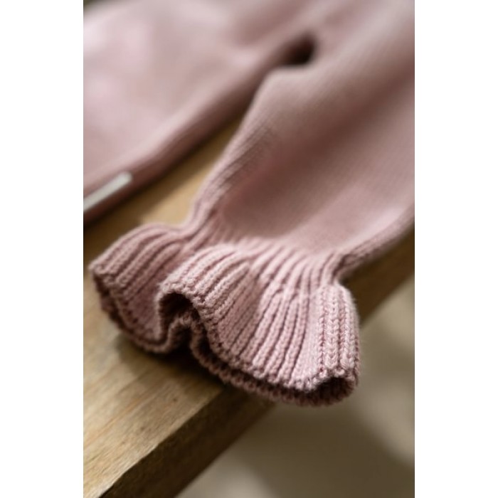 Bluza din tricot de bumbac organic cu volane - Fairy Garden - Velvet Rose - Little Dutch