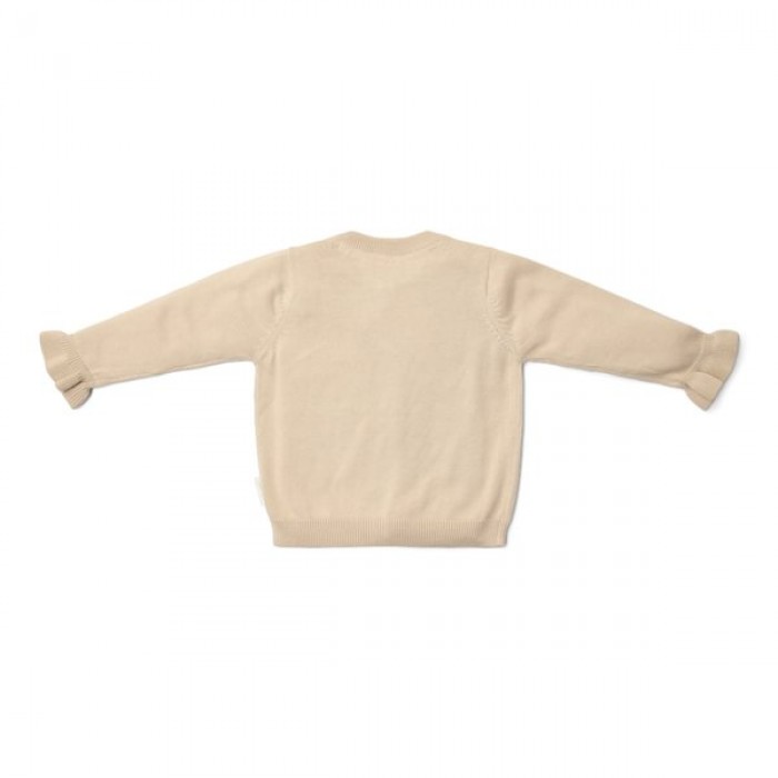 Cardigan din tricot de bumbac organic cu volane - Sand - Fairy Garden - Little Dutch