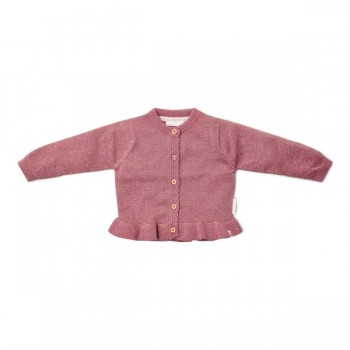 Cardigan din tricot de bumbac organic cu volane - Rouge - Fairy Garden - Little Dutch Cardigan din tricot de bumbac organic cu volane - Rouge - Fairy Garden - Little Dutch