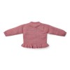 Cardigan din tricot de bumbac organic cu volane - Rouge - Fairy Garden - Little Dutch