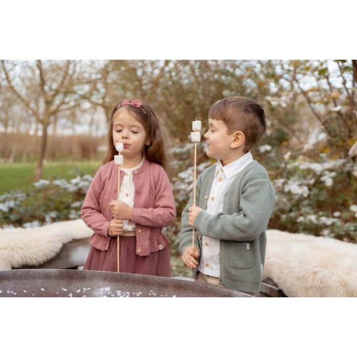 Cardigan tricotat din bumbac organic - Forest Green - Forest Friends - Little Dutch