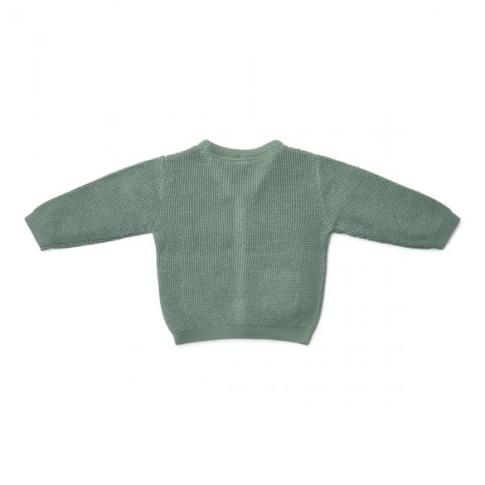 Cardigan tricotat din bumbac organic - Forest Green - Forest Friends - Little Dutch