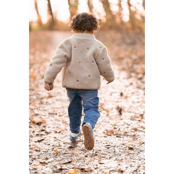 Jacheta din material teddy - Taupe - Forest Friends - Little Dutch