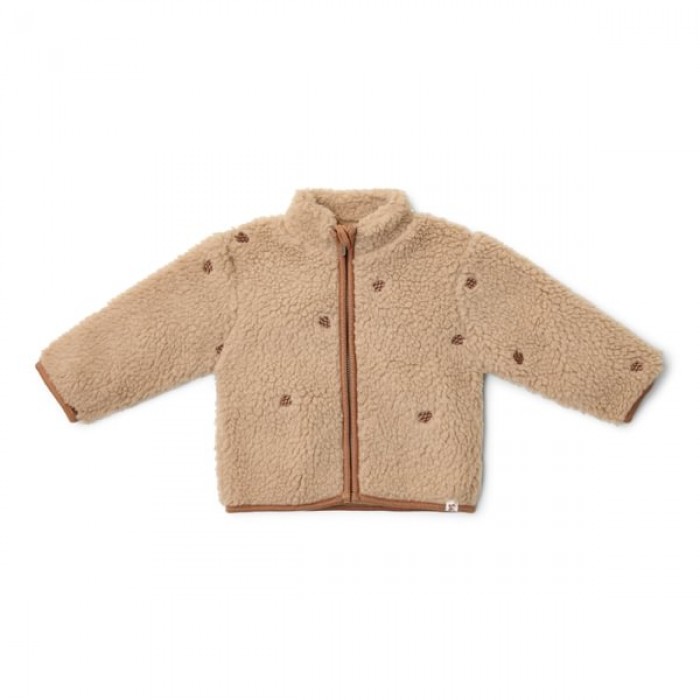 Jacheta din material teddy - Taupe - Forest Friends - Little Dutch