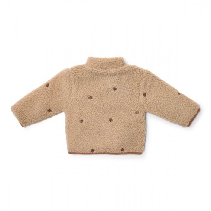 Jacheta din material teddy - Taupe - Forest Friends - Little Dutch