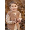 Cardigan tricotat din bumbac organic - Brown/Taupe - Forest Friends - Little Dutch