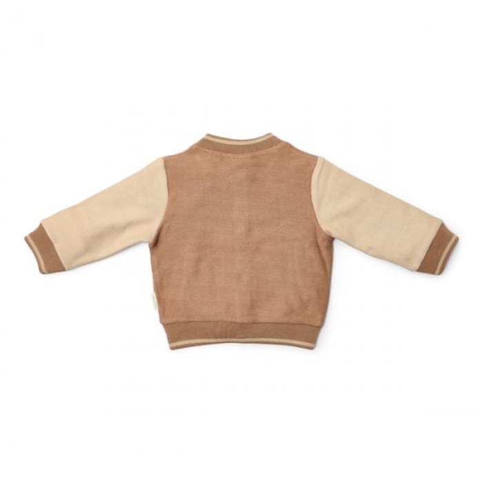 Cardigan tricotat din bumbac organic - Brown/Taupe - Forest Friends - Little Dutch