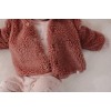 Jacheta pentru bebelusi din material teddy - Pink Blush - Little Dutch