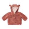 Jacheta pentru bebelusi din material teddy - Pink Blush - Little Dutch