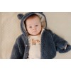 Jacheta pentru bebelusi din material teddy - Stone Blue - Little Dutch