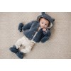 Jacheta pentru bebelusi din material teddy - Stone Blue - Little Dutch
