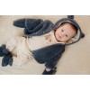 Jacheta pentru bebelusi din material teddy - Stone Blue - Little Dutch
