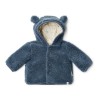 Jacheta pentru bebelusi din material teddy - Stone Blue - Little Dutch