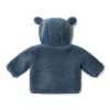 Jacheta pentru bebelusi din material teddy - Stone Blue - Little Dutch
