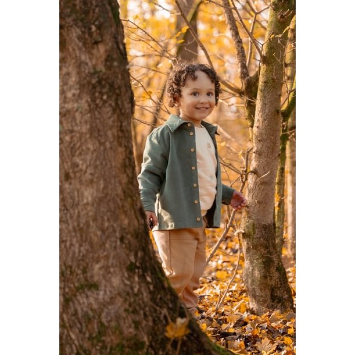 Pantaloni din bumbac organic - Brown - Forest Friends - Little Dutch