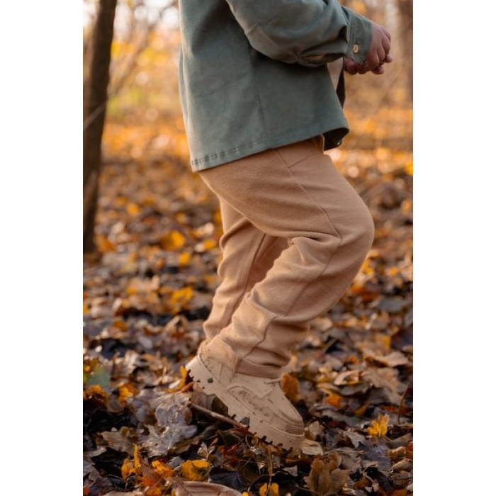 Pantaloni din bumbac organic - Brown - Forest Friends - Little Dutch