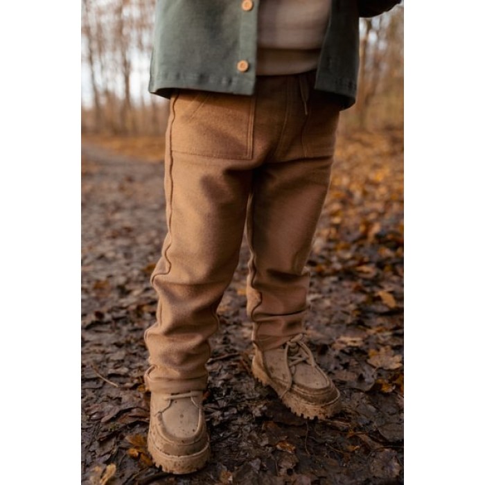 Pantaloni din bumbac organic - Brown - Forest Friends - Little Dutch