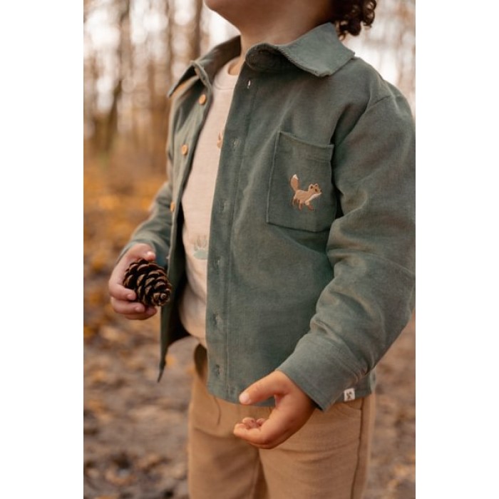 Pantaloni din bumbac organic - Brown - Forest Friends - Little Dutch