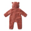 Salopeta captusita cu gluga din material teddy - Pink Blush - Little Dutch
