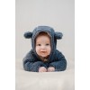 Salopeta captusita cu gluga din material teddy - Stone Blue - Little Dutch