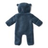 Salopeta captusita cu gluga din material teddy - Stone Blue - Little Dutch