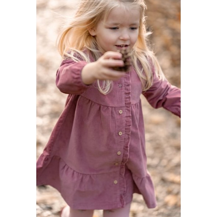 Rochita cu maneca lunga din bumbac organic - Rouge - Fairy Garden - Little Dutch