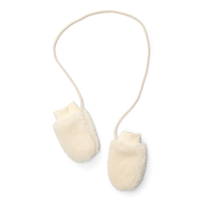 Manusi din material teddy - Off White - Little Dutch