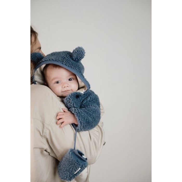 Manusi din material teddy - Stone Blue - Little Dutch