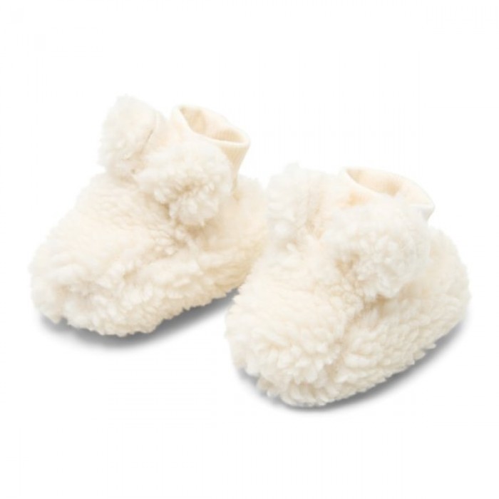 Botosei din material teddy - Off White - Little Dutch
