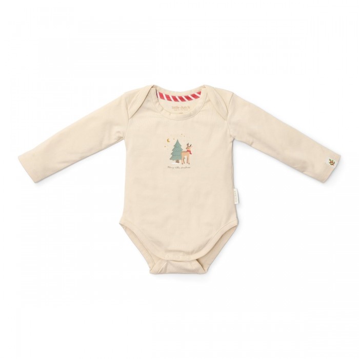 Body cu maneca lunga din bumbac organic - 2 bucati -  Little Christmas - Little Dutch
