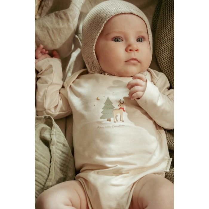 Body cu maneca lunga din bumbac organic - 2 bucati -  Little Christmas - Little Dutch