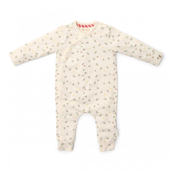 Pijama salopeta din bumbac organic pentru bebelusi - Little Christmas - Little Dutch
