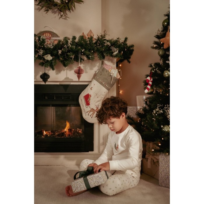 Pijama din bumbac organic - Little Christmas - Little Dutch