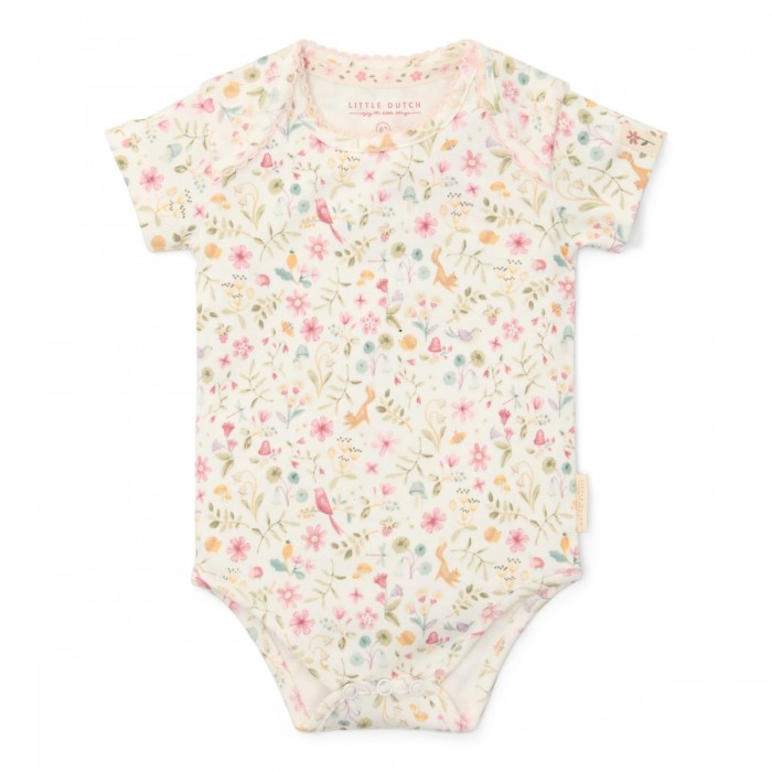 Body cu maneca scurta - Alb - Fairy Garden - Little Dutch
